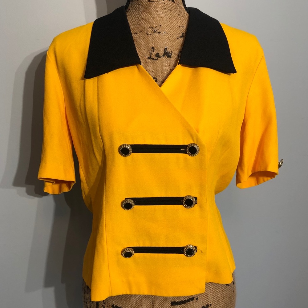 Vintage Perceptions Yellow & Black Button Down 10